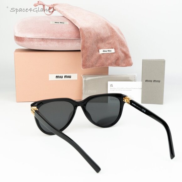 BRAND NEW Miu Miu MU12ZS 16K5S0 Black Grey Phantos Unisex Sunglasses 0MU 12ZS - Picture 7 of 8
